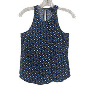 J Crew Sleeveless Blouse Womens Size 2 Green Blue Summer